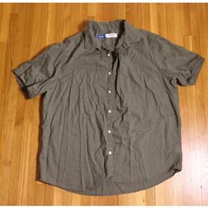 Old Navy Mens Everyday Shirt Olive green short sleeve button up XL